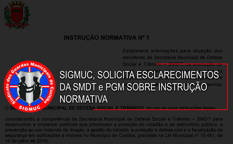 You are currently viewing SIGMUC, SOLICITA ESCLARECIMENTOS DA SMDT E PGM SOBRE INSTRUÇÃO NORMATIVA