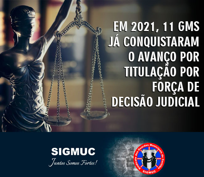You are currently viewing EM 2021, 11 GMS JÁ CONQUISTARAM O AVANÇO POR TITULAÇÃO POR FORÇA DE DECISÃO JUDICIAL.