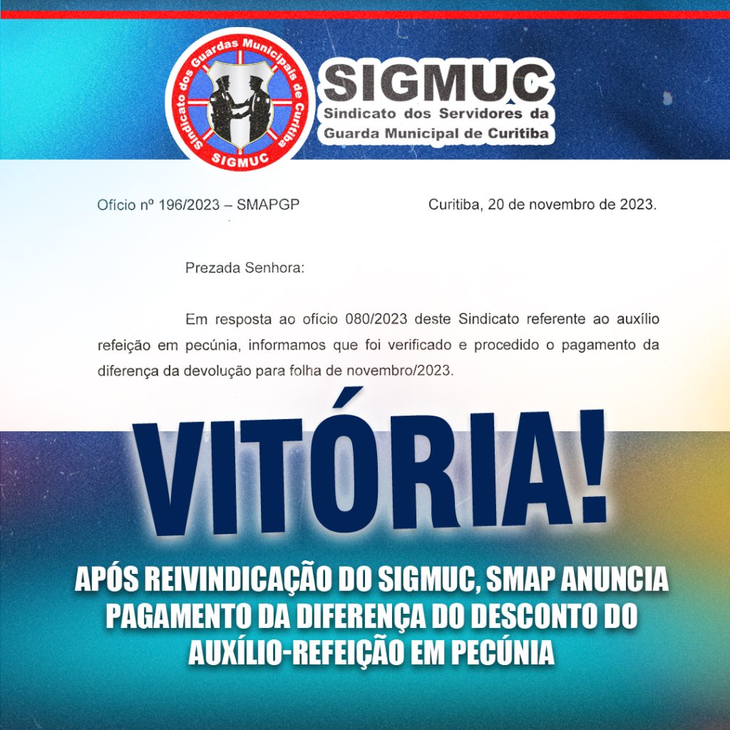 VITÓRIA: Após reivindicação do SIGMUC, SMAP anuncia pagamento da diferença do desconto do auxílio-refeição em pecúnia